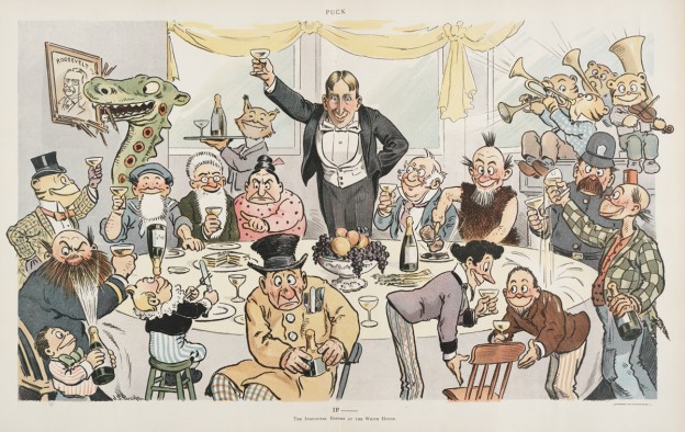 IF-The Inaugural Dinner at the White House by JS Pughe, Puck magazine