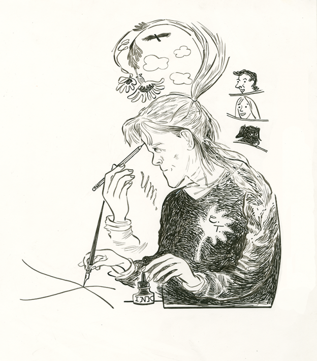 self-portrait of Carol Tyler